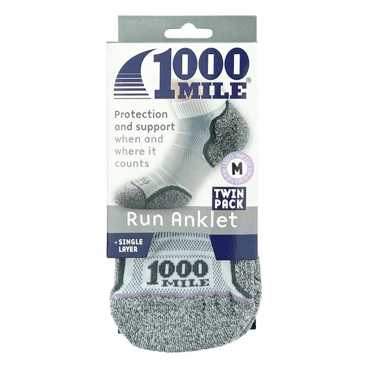 1000 Mile Run Anklet Sock Mens (Twin Pack) - Image 7